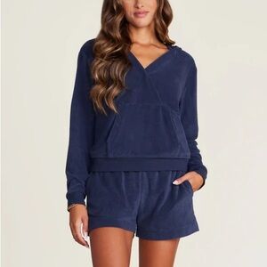 Barefoot Dreams Navy CozyTerry Crossover Hoodie